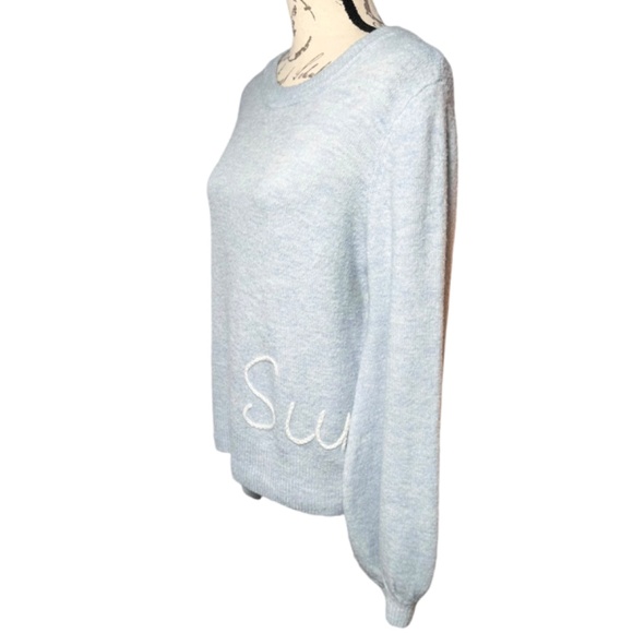 Lauren Conrad Light Blue 'Sunday' Sweater - Size M, Cozy Knit Pullover - Picture 4 of 7